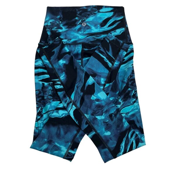 Lululemon Wunder Under Leggings Blue Marble Print U60416 Size 4 - Picture 6 of 6